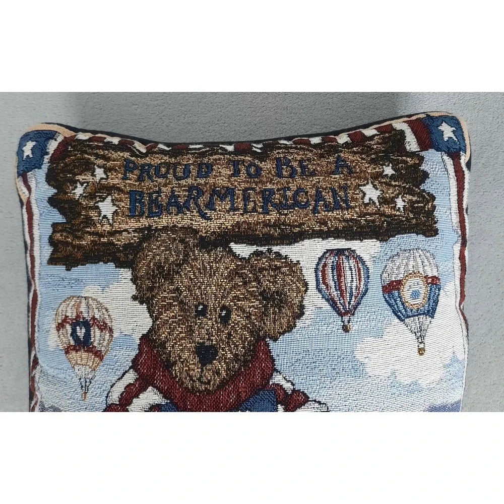 Boyds Bears Proud To Be A Bearmerican Patriotic Americana Tapestry Throw Pillow